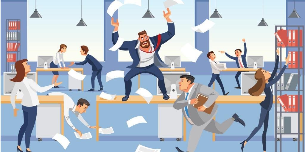 een manager die druk is en geen leiderschap toont